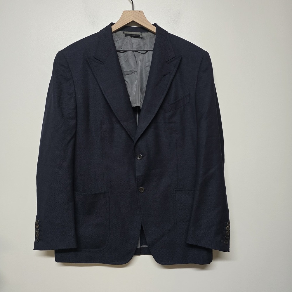 Tom Ford Men's Navy Blue‎ Wool Mohair Silk Sport Coat Blazer Italy Sz IT 54L